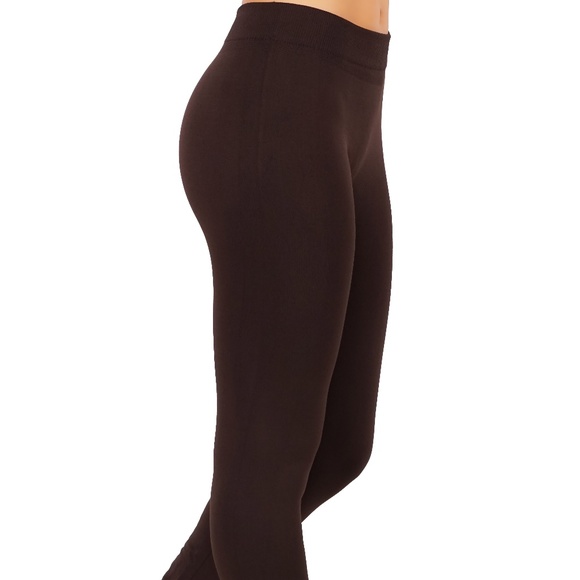 Women`s Fleece Leggings Buttery Soft Pants Mid Wai - Picture 1 of 4